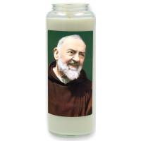 Neuvaine en verre / blanc / St Padre Pio