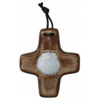 Croix Céramique - 8.5 X 7.5 cm - Bronze