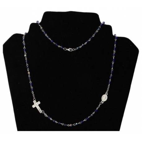 Collier à 5 Dizaines - Cristal bleu