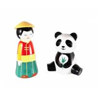 Aziatische jongen 10 cm met Panda + Box 