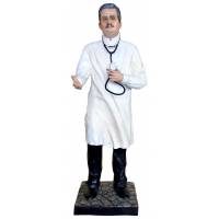 Statue Saint Joseph Moscati 127 cm en fibre de verre