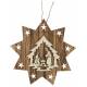 Décoration de Noël en bois en forme d'étoile à suspendre - crèche de Noël