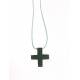 Croix pendentif teintée verte 25mm
