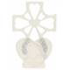 Petite croix blanche avec Sainte Vierge 5.5 x 3.5 cm