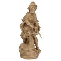 Statue en bois sculpté Saint Hubert 30 cm bois patiné