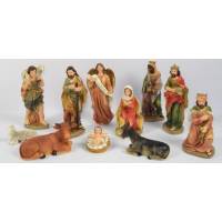 Personnages de crèche de Noël - 11 figurines de 40 cm