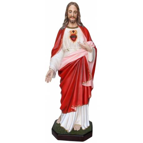 Statue Sacre Coeur De Jesus 155 cm en fibre de verre