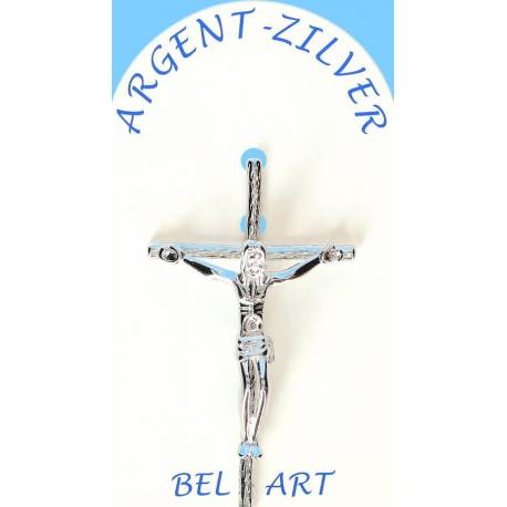 Croix Argent - avec Christ - 40 x 25 mm