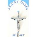 Croix Argent - avec Christ - 40 x 25 mm