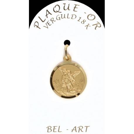 Médaille plaqué-or - St Michel - 16 mm