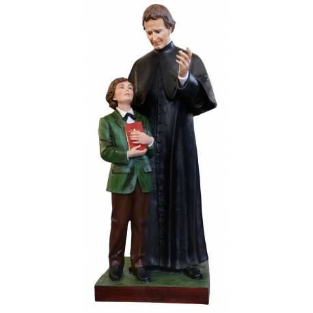 Statue Don Bosco 120 cm and Dominic en fibre de verre
