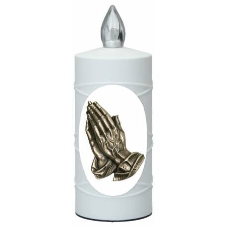 Lampe de cimetière mains priantes avec 2 piles AA incluses