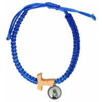 Bracelet s/corde - Croix Tau + Médaille