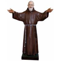 Statue Padre Pio open arms 180 cm en fibre de verre