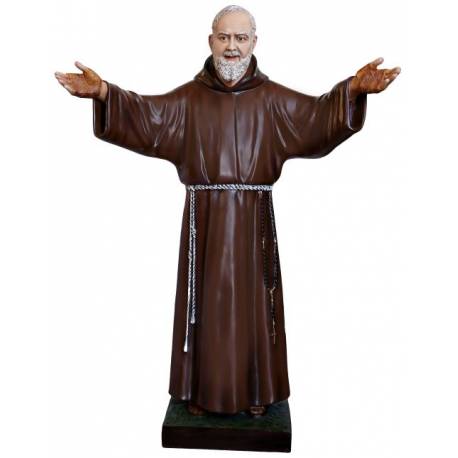 Beeld Padre Pio open arms 180 cm in glasvezel 
