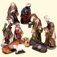 Personnages de crèches de Noël - 10 figurines de 50 cm