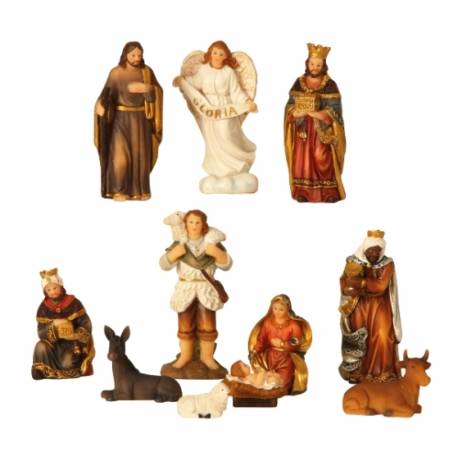 Personnages de crèche de Noël - 11 figurines de 8 cm