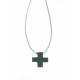 Croix pendentif teintée verte 15mm