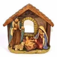 Crèche de Noël (étable + Sainte-Famille) de 16 cm