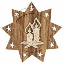 Décoration de Noël en bois en forme d'étoile à suspendre - bougie