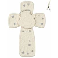 Croix blanche Ange gardien à poser 10 x 15 cm