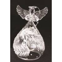 Engel 12 cm glas - Wit met vleugels 