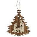 Décoration de Noël en bois en forme de sapin à suspendre - crèche de Noël