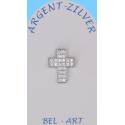 Kruisje Zilver met zirkonen - 15 X 12 mm 
