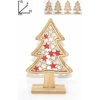 Décoration de Noël en bois Sapin 15 cm (4 couleurs)