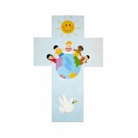 Croix murale enfants du monde 20 cm
