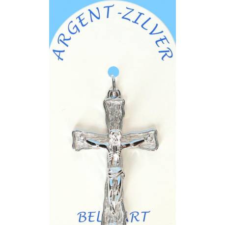 Croix Argent - avec Christ - 35 x 22 mm
