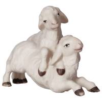 Couple d'agneaux : crèche de Noël en bois Ulrich 15 cm