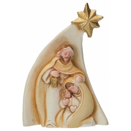 Nativité en albâtre décorée 7 x 5 x 2 cm