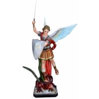 Beeld Heilige Michael met open vleugels + zwaard and schild 120 cm in glasvezel 