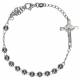 Armband zilver + rhodium met Kruisje Heilige Benedictus 