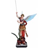 Statue Saint Michel avec ailes déployées + lance 120 cm en fibre de verre