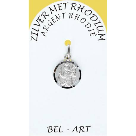 Medaille Zilver + Rhodium - H Kristoffel - 12 mm 