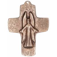 Croix murale bronze 5.8 x 8 cm Avec ange