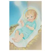 Postkaart - Kindje Jezus in de wieg 