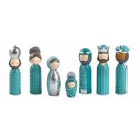 Personnages de crèche de Noël - 7 figurines de 15 cm