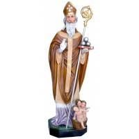 Statue Saint Nicolas avec enfant 170 cm en fibre de verre