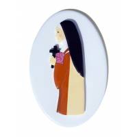 Sainte Thérèse de Lisieux, socle blanc 18x11cm