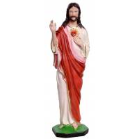 Statue Sacré Cœur de Jésus bénissant 30 cm en résine