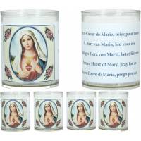 Set de 4 bougies - Sacré Coeur de Marie - texte 5 langues