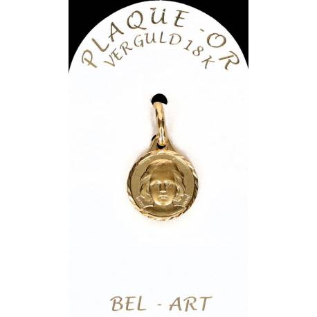 Médaille plaqué-or - Ange - 13 mm