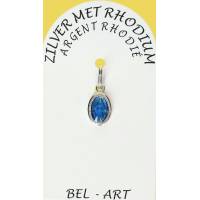 Médaille Argent Rhodié - Miraculeuse - 10 mm - Email Bleu