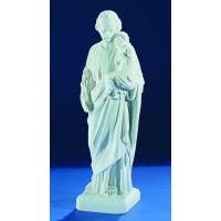 St Joseph 31 cm - "Marbre" Blanc