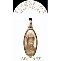 Médaille Plaqué-or Ovale ajourée Vierge et enfant