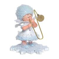 Sneeuwvlokje-Hout 5.7 Cm Met Trombone 