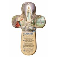 Croix Murale Nd Lourdes + Priere - 15 X 9.5 Cm - Multi Langues